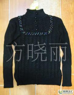 廠價大量批發(fā) 韓版高領4扣胸前半圓型手工訂珠淑女式短款毛衣——世界工廠網(wǎng)中國產(chǎn)品信息庫